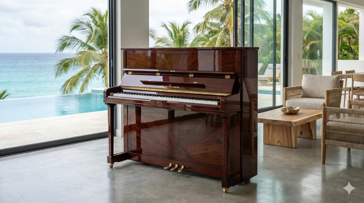 Schulze Pollmann piano in luxury Caribbean villa